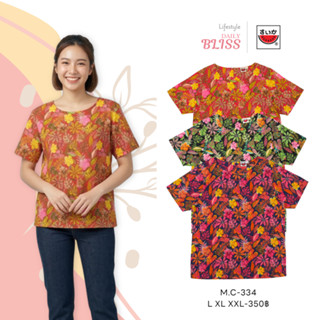 เสื้อแตงโม (SUIKA) - เสื้อผ้าป่านมัสลิน คอปาดกระดุมหลัง 3 เม…