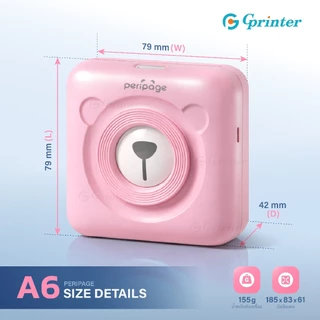 Gprinter เครื่องปริ้นพกพา Peripage A6 เครื่องปริ้นสติ๊กเกอร์ พิมพ์สติกเกอร์ บาร์โค้ด Mini Printer