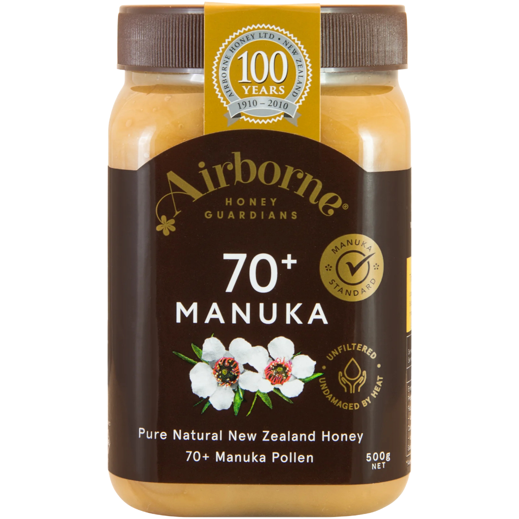 AirBorne Honey Pure Manuka 70+ 500g. แอร์บอร์น  น้ำผื้งมานูก้าแอคทิฟ 70+