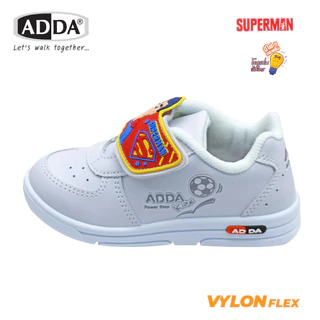 ADDA รองเท้านักเรียนสีขาว ลาย SUPERMAN ลิขสิทธิ์แท้ รุ่น 41N25C1B1 (ไซส์ 25-35)
