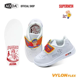 ADDA รองเท้านักเรียนสีขาว ลาย SUPERMAN ลิขสิทธิ์แท้ รุ่น 41N25C1B1 (ไซส์ 25-35)