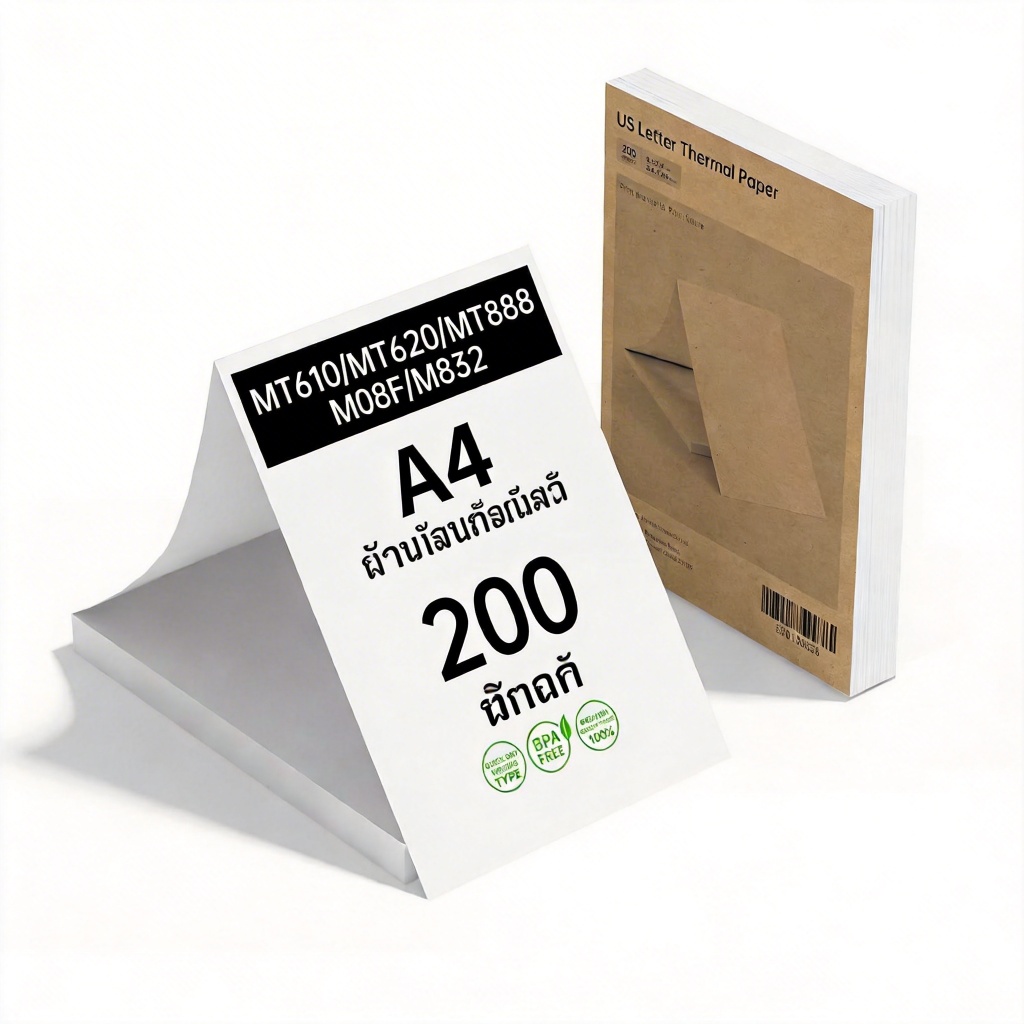 กระดาษความร้อน A4 ไม่มี BPA 220x280mm ยืนยันสีได้ 5 ปี เข้ากับเครื่องพิมพ์หลายรุ่น คุณภาพดี ราคาถูก