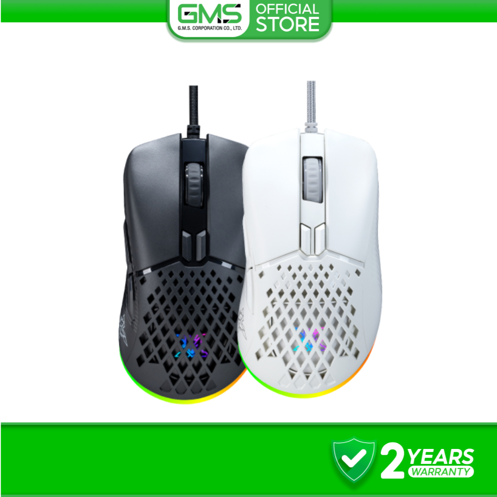 [รับประกัน 2 ปี] Nubwo เมาส์เกมมิ่ง ASHBORN X57 MACRO มีไฟ RGB ปรับ DPI ได้สูงสุด 12000 ใช้งานง่าย เหมาะสำหรับเล่นเกม