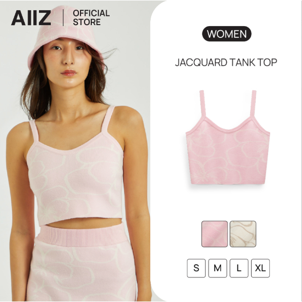 AIIZ (เอ ทู แซด) - AIIZ เสื้อกล้ามผู้หญิงผ้าทอลาย AIIZ Women's Jacquard Tank Top