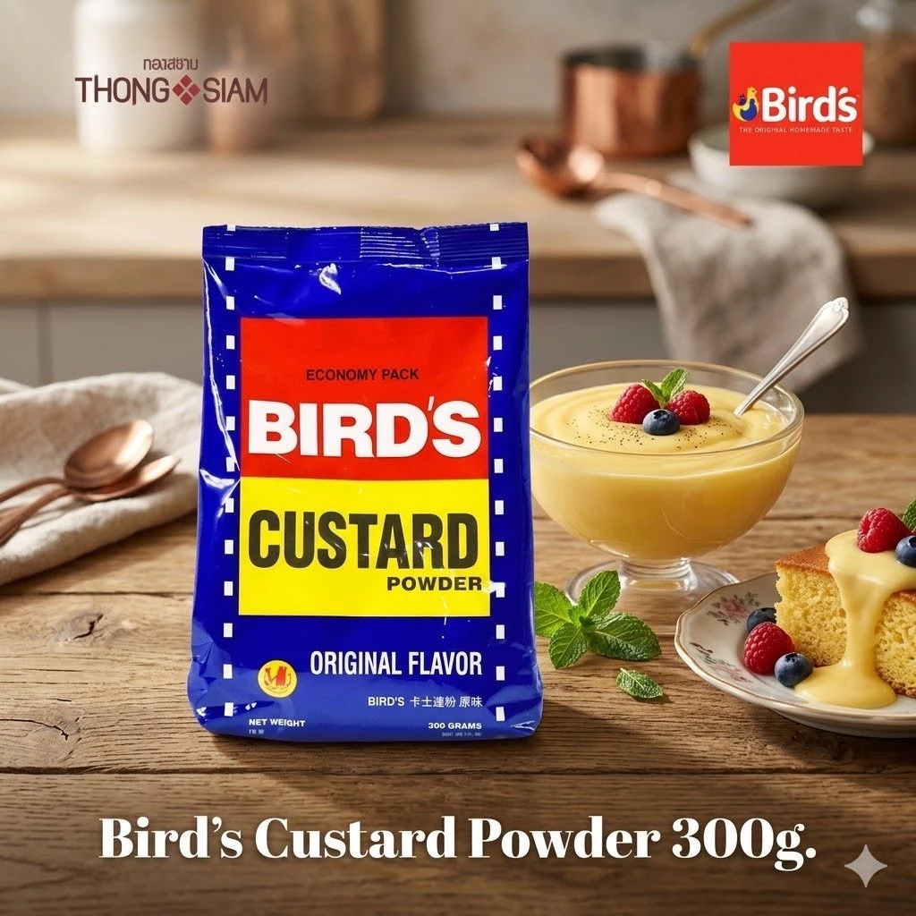 Bird's Custard Powder 300g. เบิร์ด ผงคัสตาร์ด สำเร็จรูป ขนาด 300 กรัม BBE: 24/04/2027