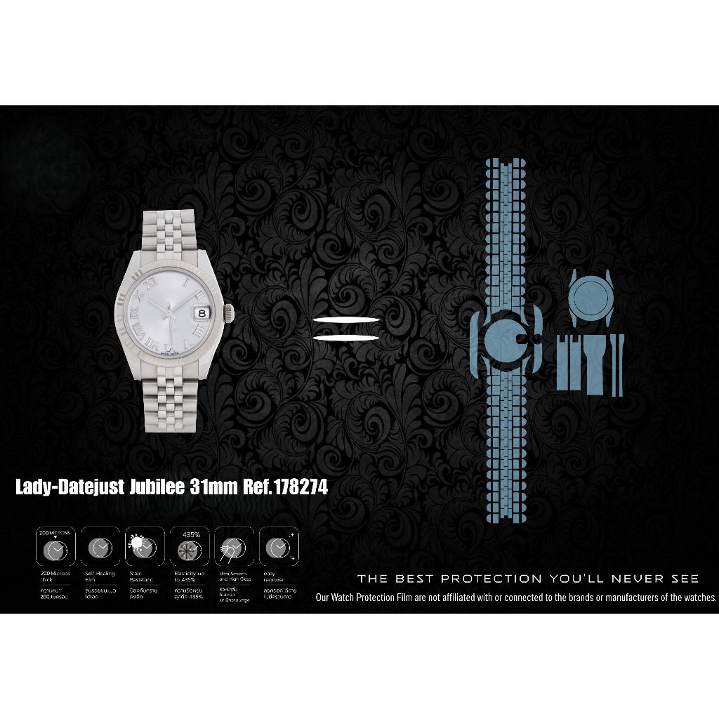 ฟิล์มป้องกันรอยนาฬิกา Watch Protection Film for สำหรับ RL. Lady-Datejust Jubilee 31mm ref.178274