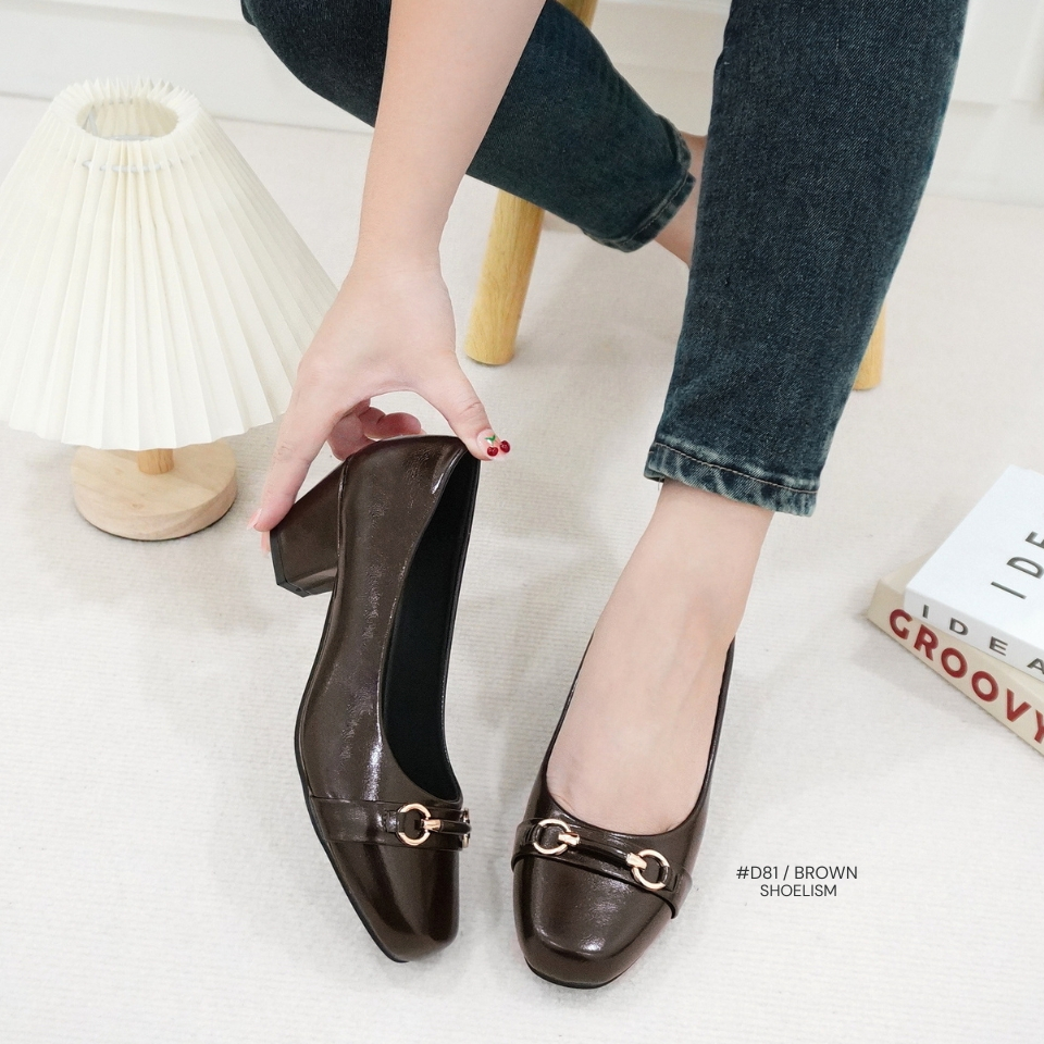 D81 #รองเท้าคัทชู ทรงสวยรับรูปเท้า หัวมนใส่สบาย ไม่บีบหน้าเท้า SHOELISM #รองเท้าผู้หญิง