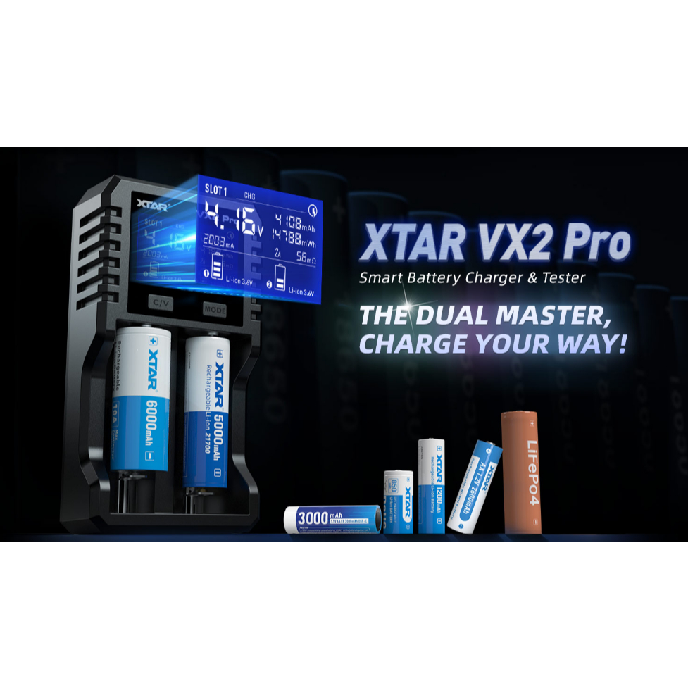 เครื่องชาร์จอัจฉริยะ XTAR VX2 Pro Charger 2  เครื่องแท้ประกันตัวแทน 6 เดือน