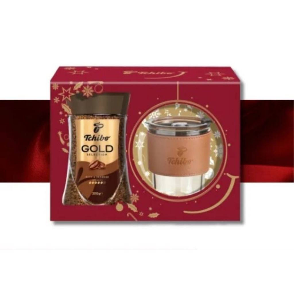 ☕กาแฟทชิโบ โกลด์ ซีเล็คชั่น กาแฟสำเร็จรูป 200 กรัม พร้อมแก้วใส TCHIBO GOLD SELECTION COFFEE ☕