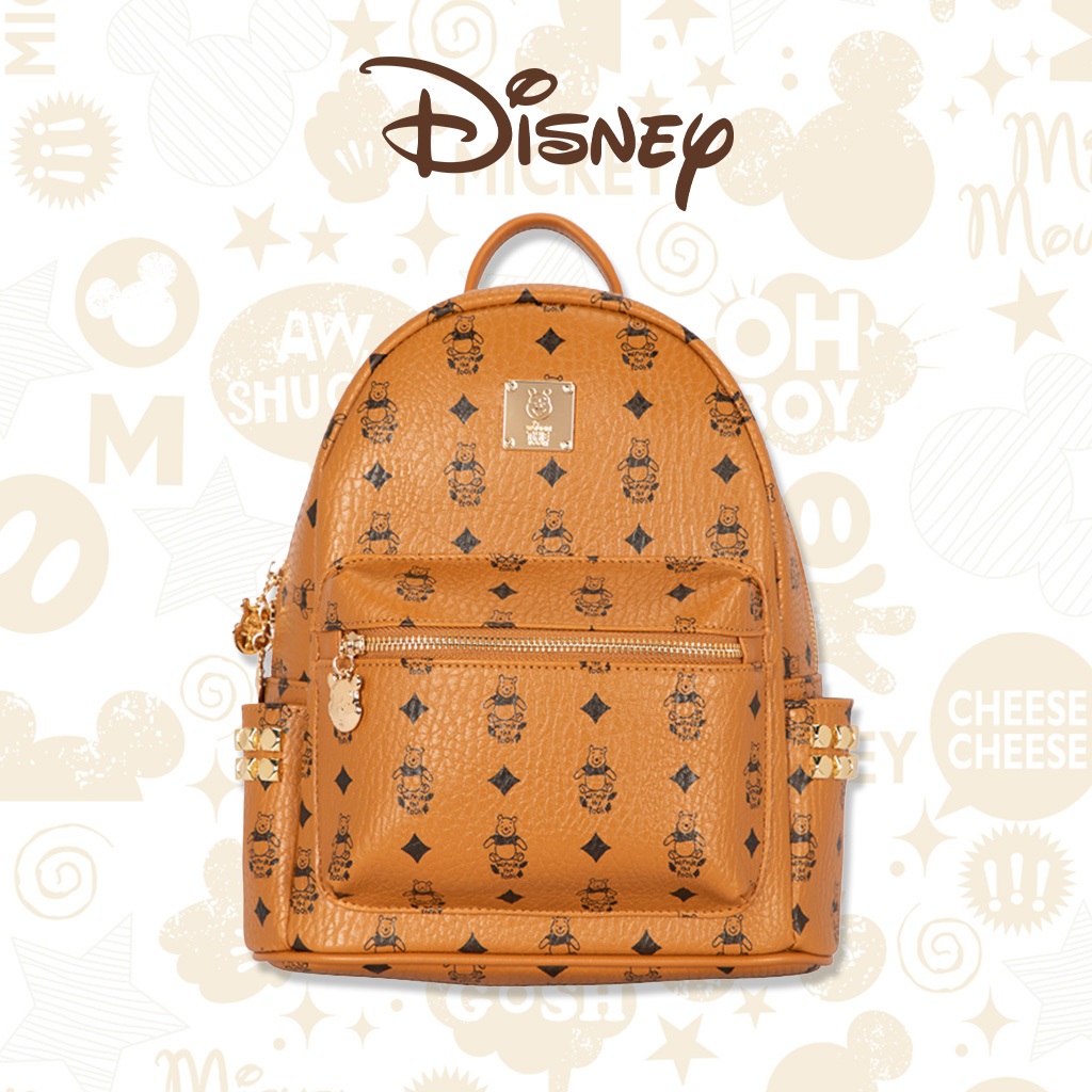 ของแท้ กระเป๋าเป้ Disney Winnie the Pooh Backpack Vintage monogram สีน้ำตาล อะไหล่ทอง
