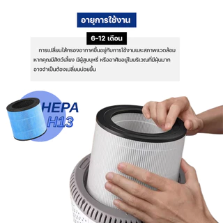 ไส้กรองอากาศ Philips AC0820/20 สำหรับเครื่องฟอกอากาศ ฟิลิปส์ FY0194/30 Air Purifier HEPA Filter H13 แท้ กรองฝุ่น pm 2.5
