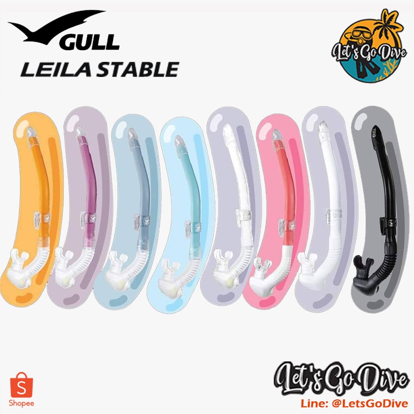 Gull - Leila Stable Snorkel - สน๊อกเกอร์ดำน้ำ สำหรับผู้หญิง - สีหวานๆ หายใจสบาย