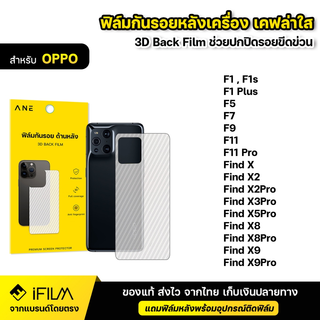 ฟิล์มหลัง กันรอย ฟิล์มเคฟล่า For OPPO F9 F11 Pro Find X2 Pro X3Pro X5Pro X8 Pro x9Pro X9 5G ฟิล์มโทรศัพท์
