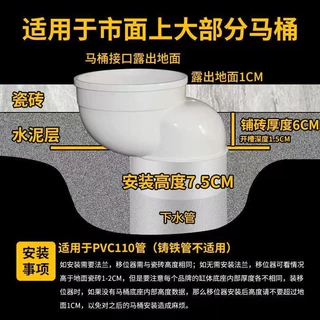 ท่อต่อชักโครก ท่อขยับ 2.5cm/5cm/7.5cm/10cm/12.5cm ตัวเชื่อมต่อหน้าแปลนชักโครก
