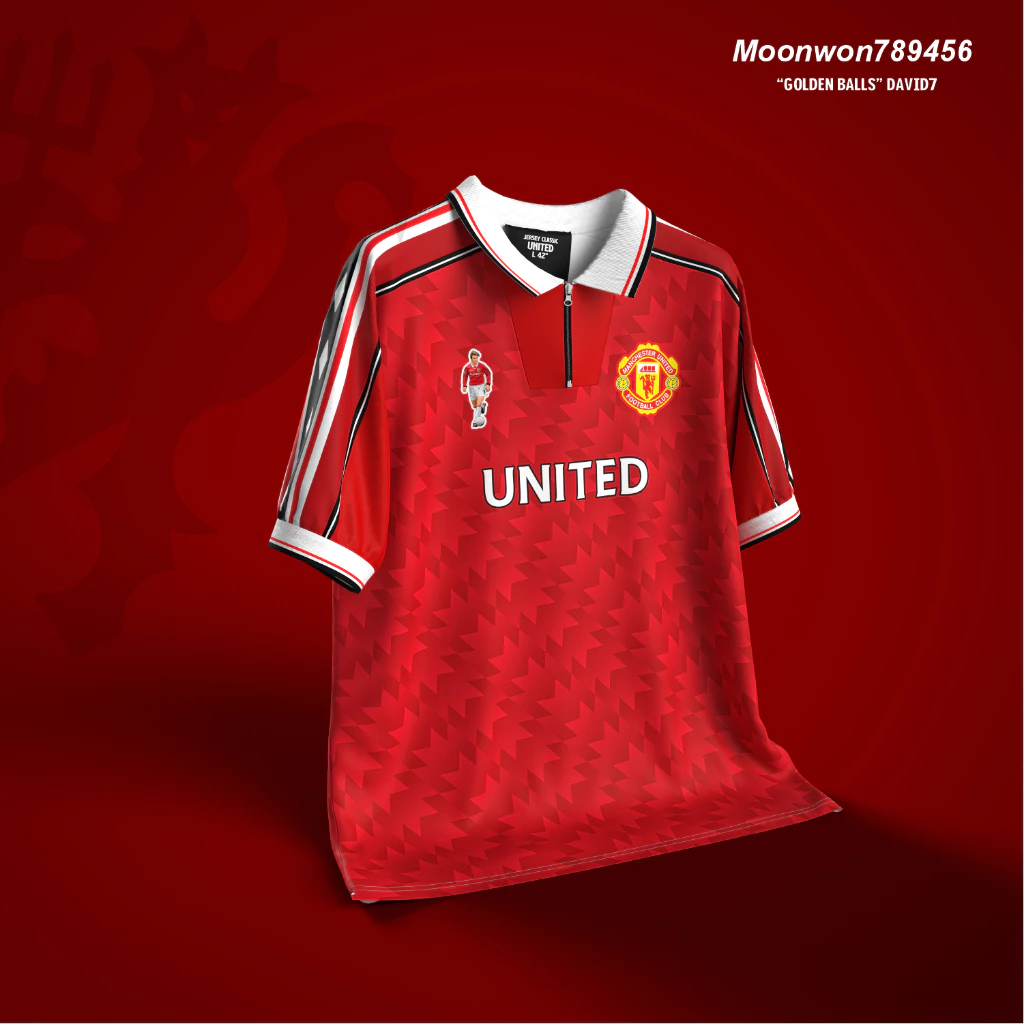 เสื้อฟุตบอลย้อนยุค ทรงโอเวอร์ไซส์ คอซิป รุ่น Legend Becks เท้าชั่งทอง สตรีทแวร์ ครบไซส์ MR98-99
