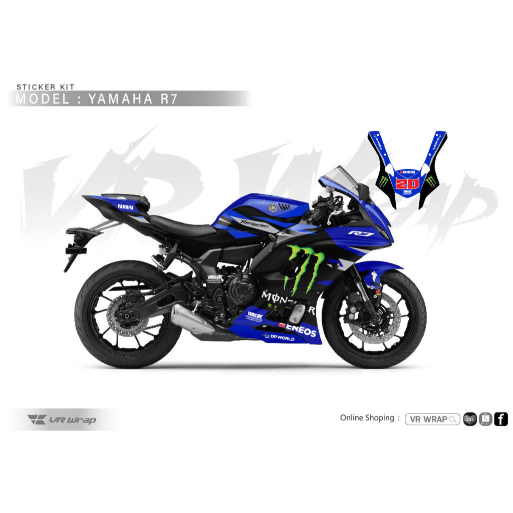 สติ๊กเกอร์ yamaha R7 ลาย MotoGP 2026