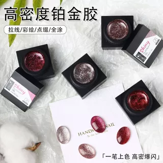 สีเจลกากเพชรละเอียด สีเจลแพตตินั่ม PLATINUM GEL ใช้ทา ใช้ตัดเส้น เพิ่มความหรูหรา