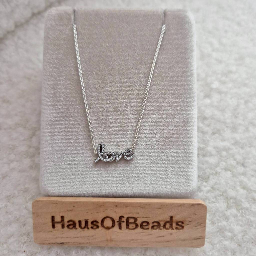 ⭐️ NEW ของแท้ 100% ⭐️ Sparkling Handwritten Love Necklace 45 cm