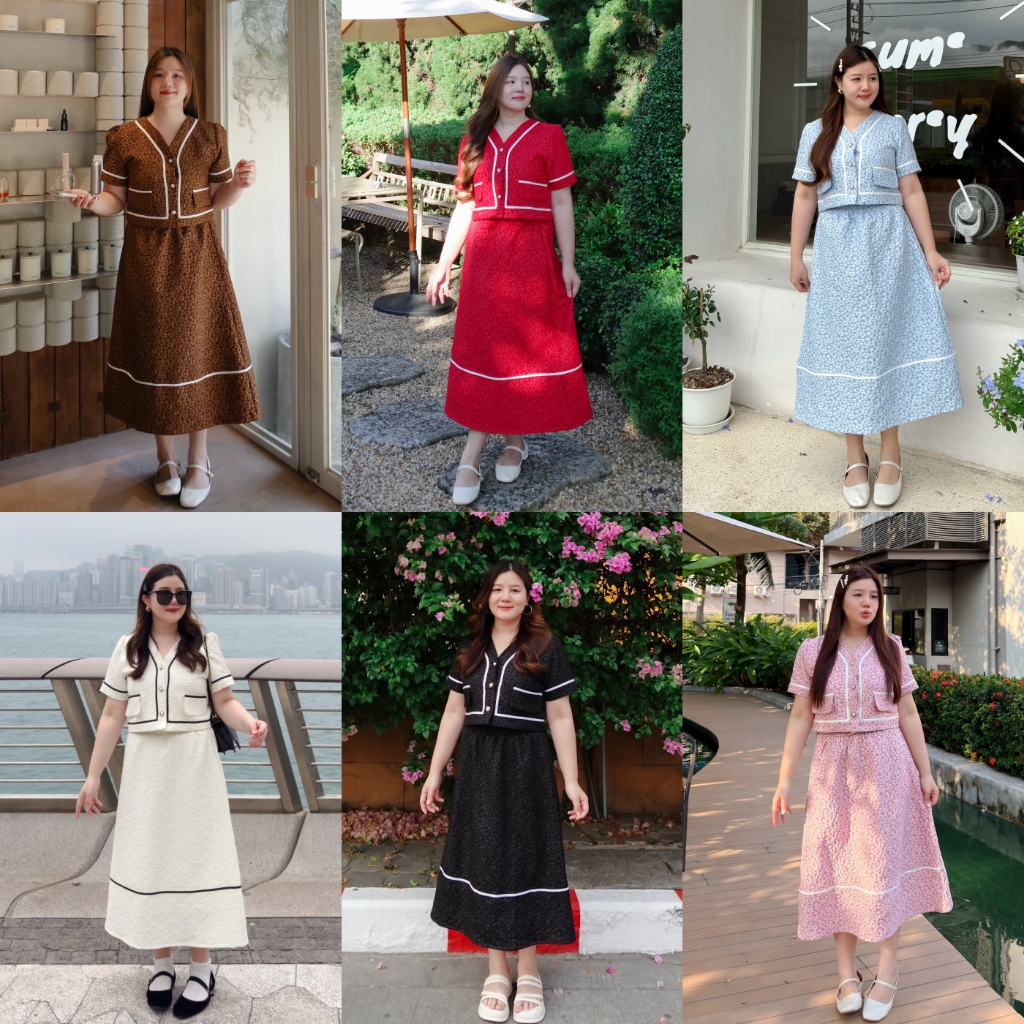(❤️อกถึง 50") Saranghae Set เดรสสาวอวบ ชุดสาวอวบ