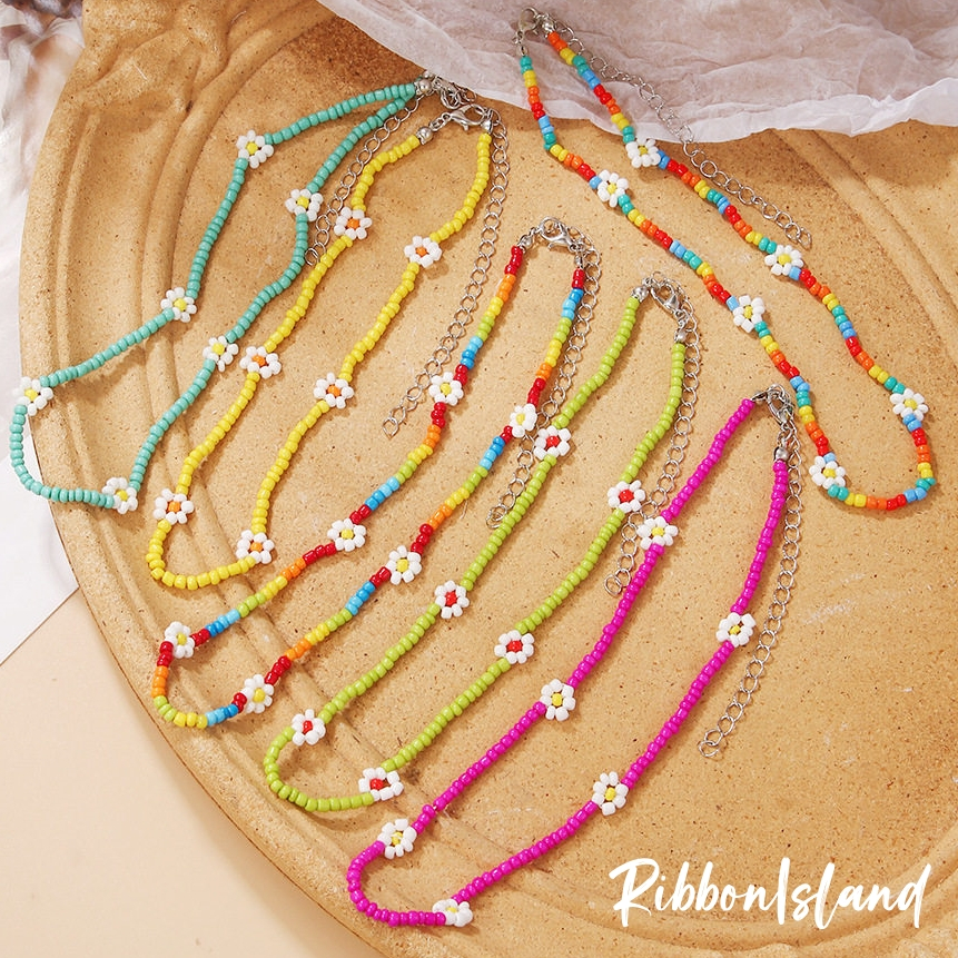 สร้อยคอ necklace แฟชั่น y2k ดอกไม้ น่ารัก เครื่องประดับลูกปัด dopamine น่ารัก summer ส่งเร็ว COD