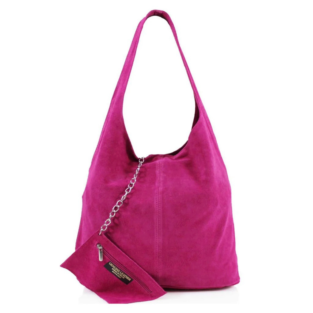 Suede Shoulder Bag (Fuchsia)