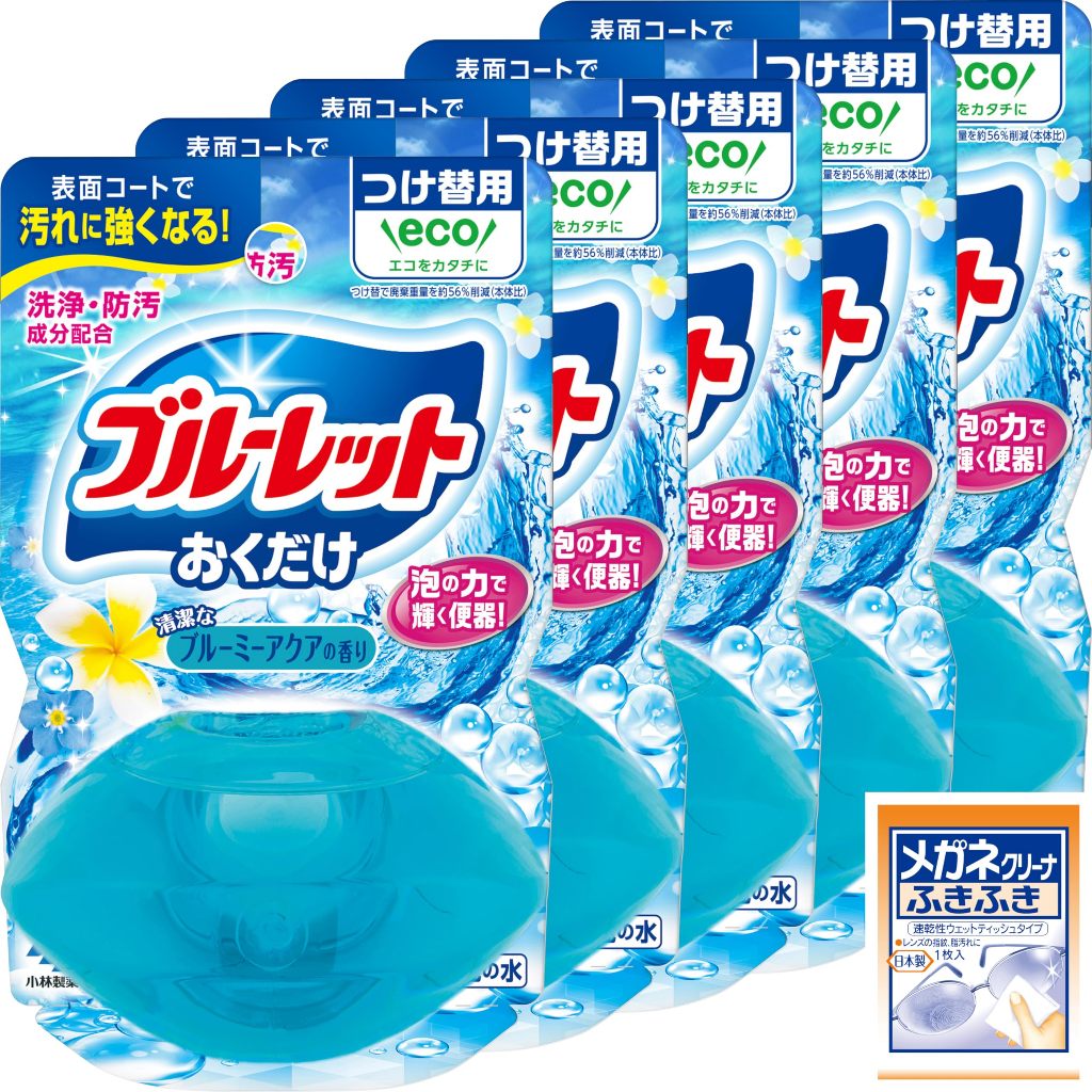 Kobayashi Bluelet Toilet Tank Cleaner Aqua Scent Refill 70ml x5 Japan Automatic Toilet Cleaner น้ำยา