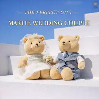 TEDDY HOUSE : Martie sweet couple ตุ๊กตาหมี เท็ดดี้ 12 นิ้ว พร้อมชุด น้องหมีคู่รักของขวัญงานแต่งงาน