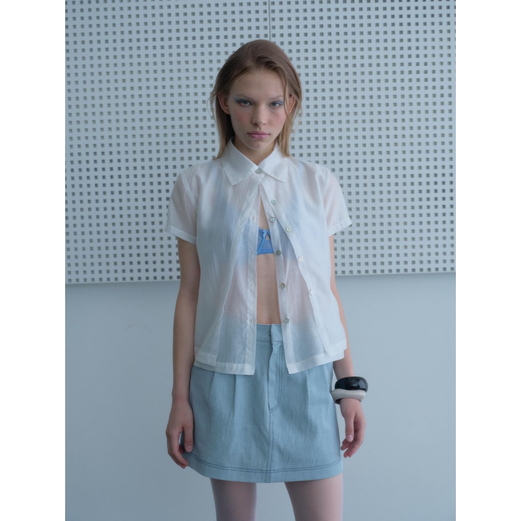 TWO LAYERS  SHORT-SLEEVES SHIRT เสื้อเชิ้ตแขนสั้นดีเทล 2 ชั้น