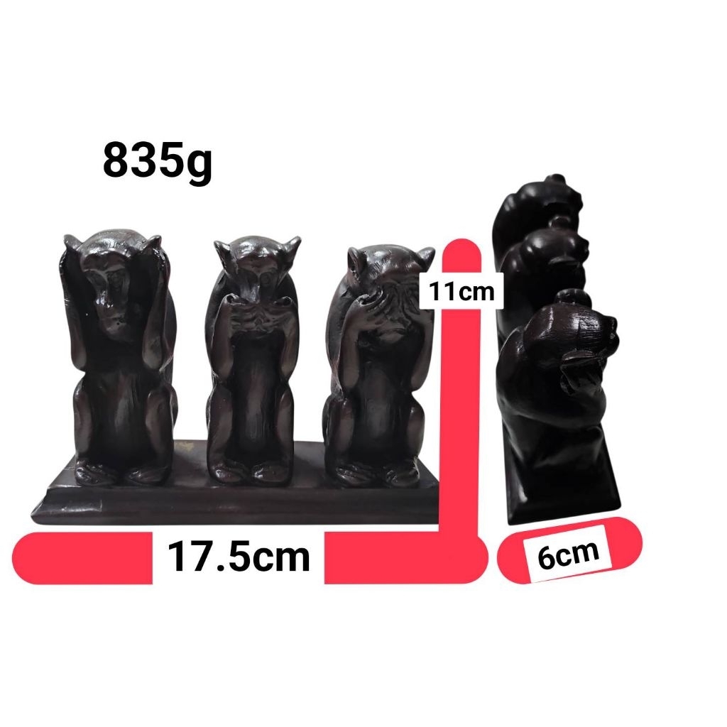 JZMลิง 3  เรซิ่น (See No Evil Hear No Evil Speak No Evil)
