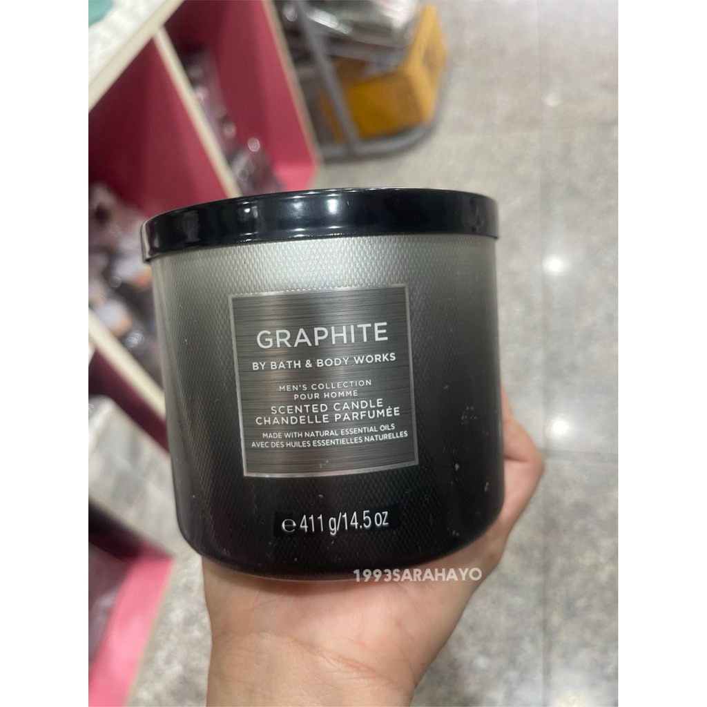 Bath & Body Works Graphite 3 Wick Candle 411g. แท้