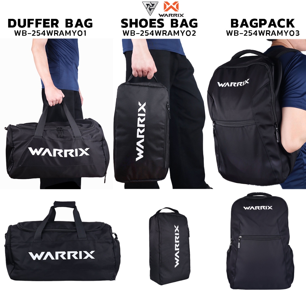 WARRIX กระเป๋าเป้สะพายหลัง กระเป๋าใส่รองเท้า กระเป๋าเดินทาง