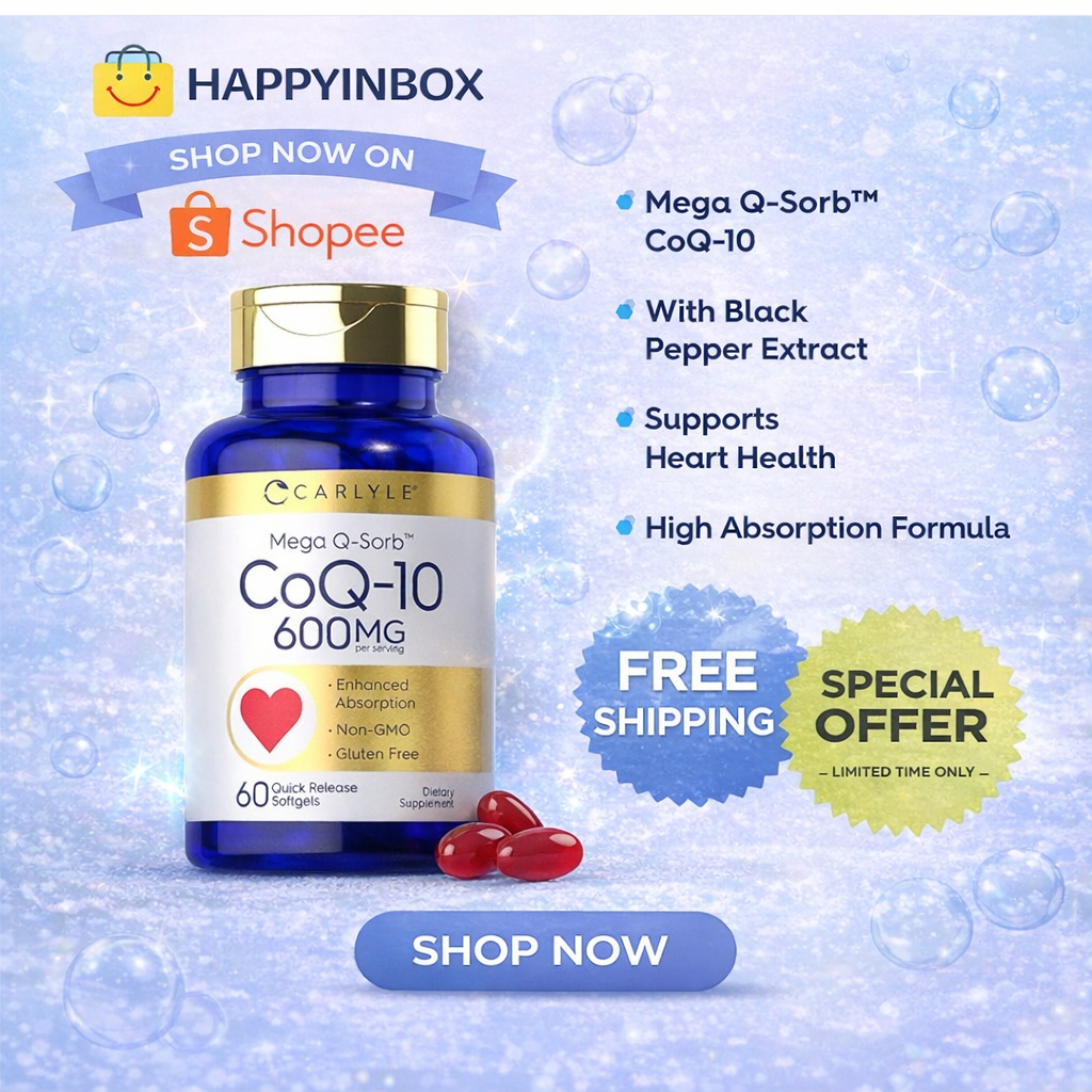Carlyle CoQ10 600mg Mega Q-Sorb with Black Pepper | Quick Release Softgels