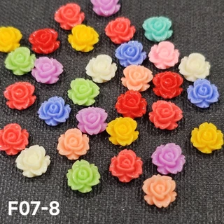 F07 ดอกกุหลาบ ขนาด 8-12 มิล จำนวน 50 ชิ้น