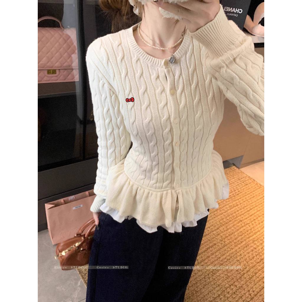 HOT พร้อมส่ง เสื้อไหมพรมแขนยาว คอกลม ผ้านุ่มนิ่ม สีพื้นสไตล์เกาหลี M106 ราคา ถูกที่สุด ดีลบีเคเค แกลเลอรีภาพที่ 3