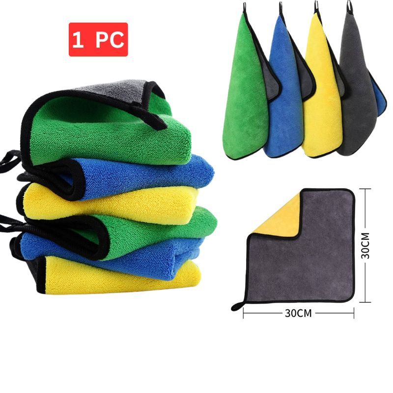 ผ้าเช็ดรถ ผ้าไมโครไฟเบอร์ 3D เกรดพรีเมี่ยม ผ้าอเนกประสงค์ ขนาด 30x30 ซม.