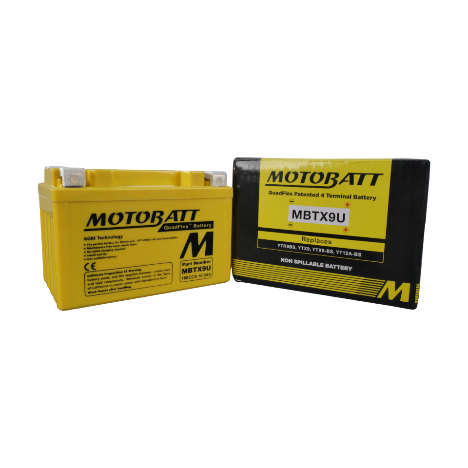 MOTOBATT แบตเตอรี่ Quadflex - MBTX9U สำหรับรถ Ninja 300, Ninja 400, Z300, Z400