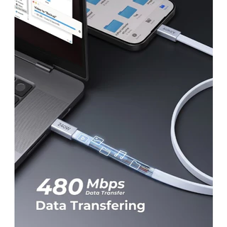 [สำหรับ iP 17-8] AUKEY สายชาร์จเร็ว 240W 5A USB-C to C / L Cable สำหรับ Samsung