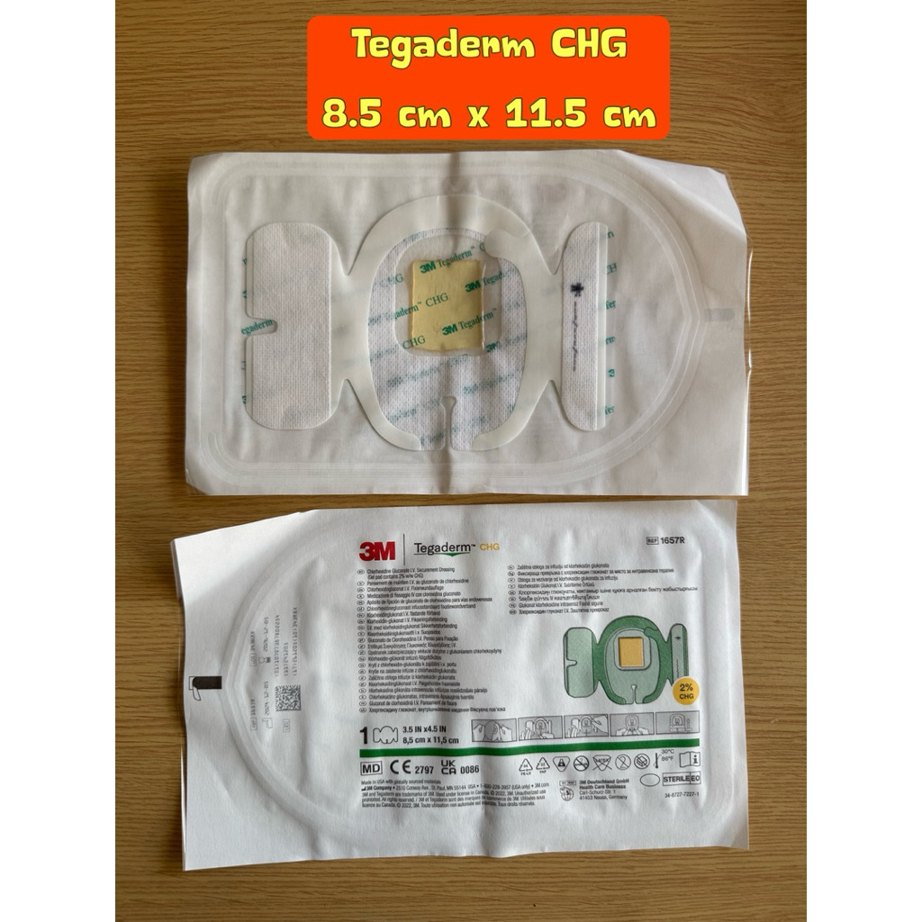 3M Tegaderm CHG แผ่นยึดตรึงพร้อมแผ่นเจล (ราคาต่อ 1 แผ่น)