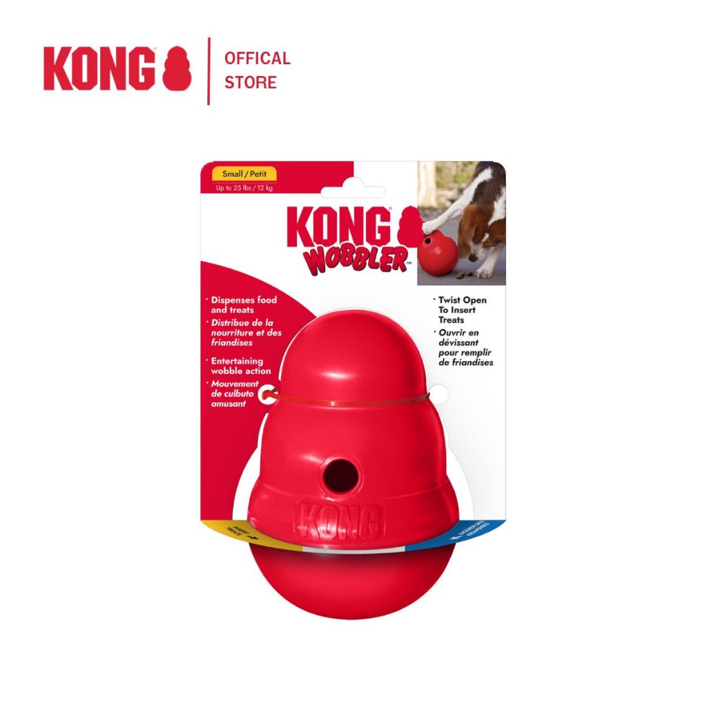 KONG Wobbler L / Small ของเล่นใส่อาหารสุนัข ช่วยชะลอการกิน ฝึกสมอง ลดความเบื่อ