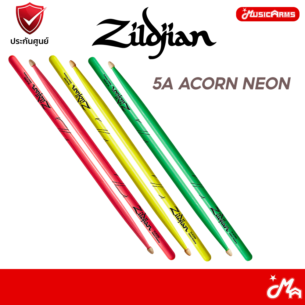 Zildjian 5A Acorn Neon ไม้กลอง Music Arms
