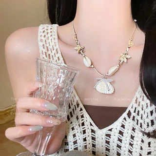 Hot.Bikini🌴🏖️ สไตล์เกาหลีnecklace สร้อยคอ จี้ หัวใจ ปลาดาว ลายเสือดาว สั้น ย้อนยุค ins y2k มีหลายแบบให้เลือก วันหยุดพักผ