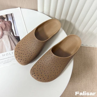 Falisar รองเท้าแตะ รองเท้าแตะผู้หญิง PVC กันน้ำ หัวปิด ไซซ์ 36-45 รุ่น1662