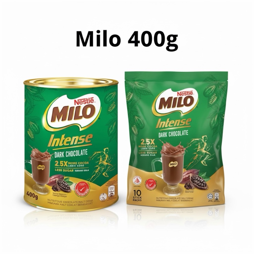 ไมโลกระป๋อง ไมโล 400 กรัม ไมโลรถโรงเรียน ไมโลมาเลเซีย Milo intense 400g