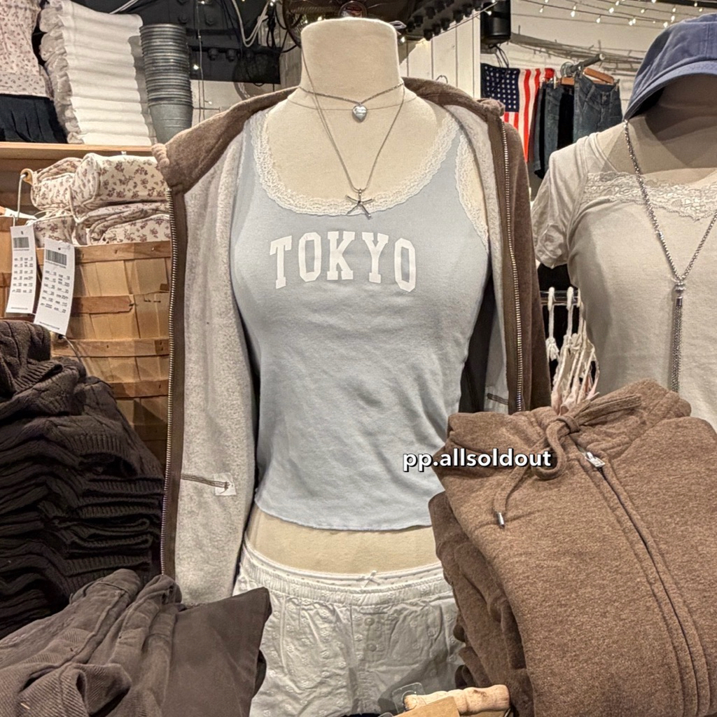 พร้อมส่งด่วน ของแท้ เสื้อกล้าม brandy melville tokyo top เสื้อ brandy melville ronnie tokyo tank