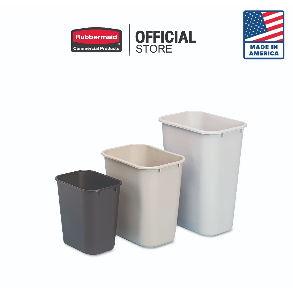Rubbermaid ถังขยะพลาสติก สำหรับทิ้งขยะแห้งดีไซน์สวยเรียบโครงสร้างพลาสติกไม่บิ่น เป็นสนิม หรือบุบ