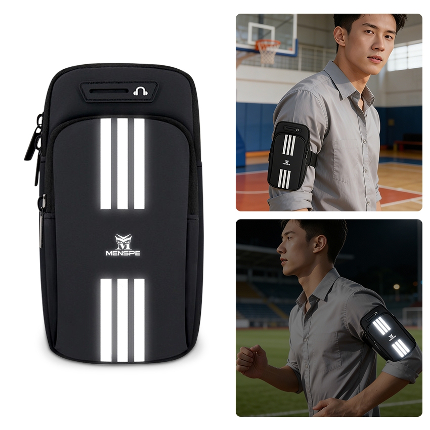 MENSPE กีฬา Armbands นาฬิกาข้อมือ Unisex ฟิตเนสสะท้อนแสงกระเป๋ากระเป๋ากระเป๋ากีฬากระเป๋าโทรศัพท์กระเ