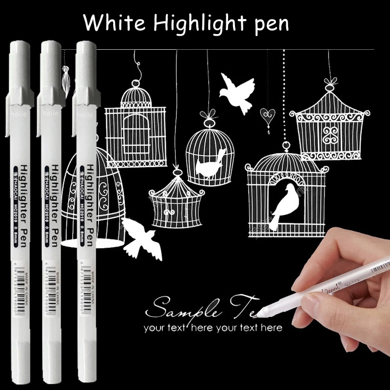 DOTDING 5ด้าม  ปากกามาร์กเกอร์สีขาวกันน้ําสําหรับการเขียนอัลบั้มสีขาว 0.8 มม