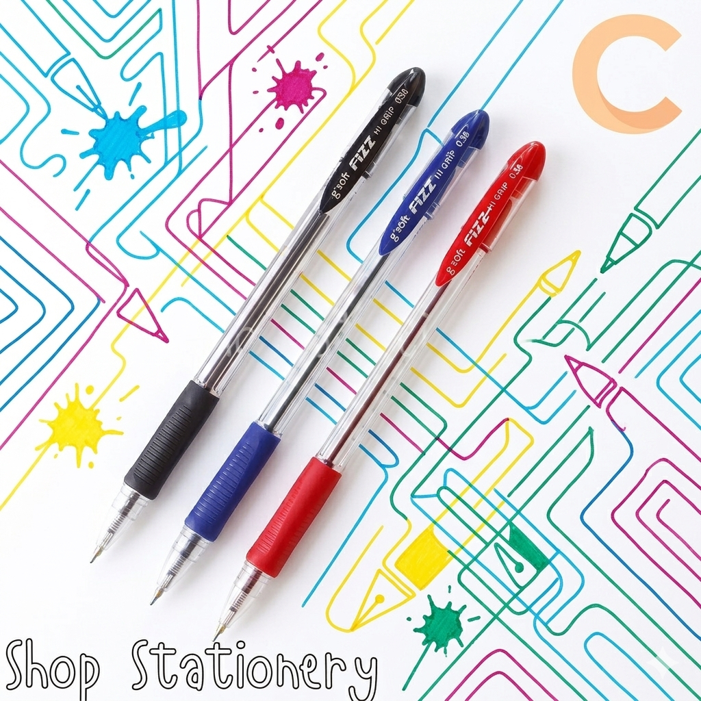 ปากกาลูกลื่น G'Soft Fizz Hi Grip 0.38 3 สี