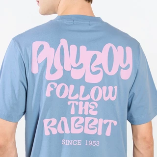 PLAYBOY เสื้อยืด CASUA เสื้อผ้าผู้ชาย/เสื้อ/เสื้อยืดสีน้ำเงิน รุ่น P1MT265TB016BL