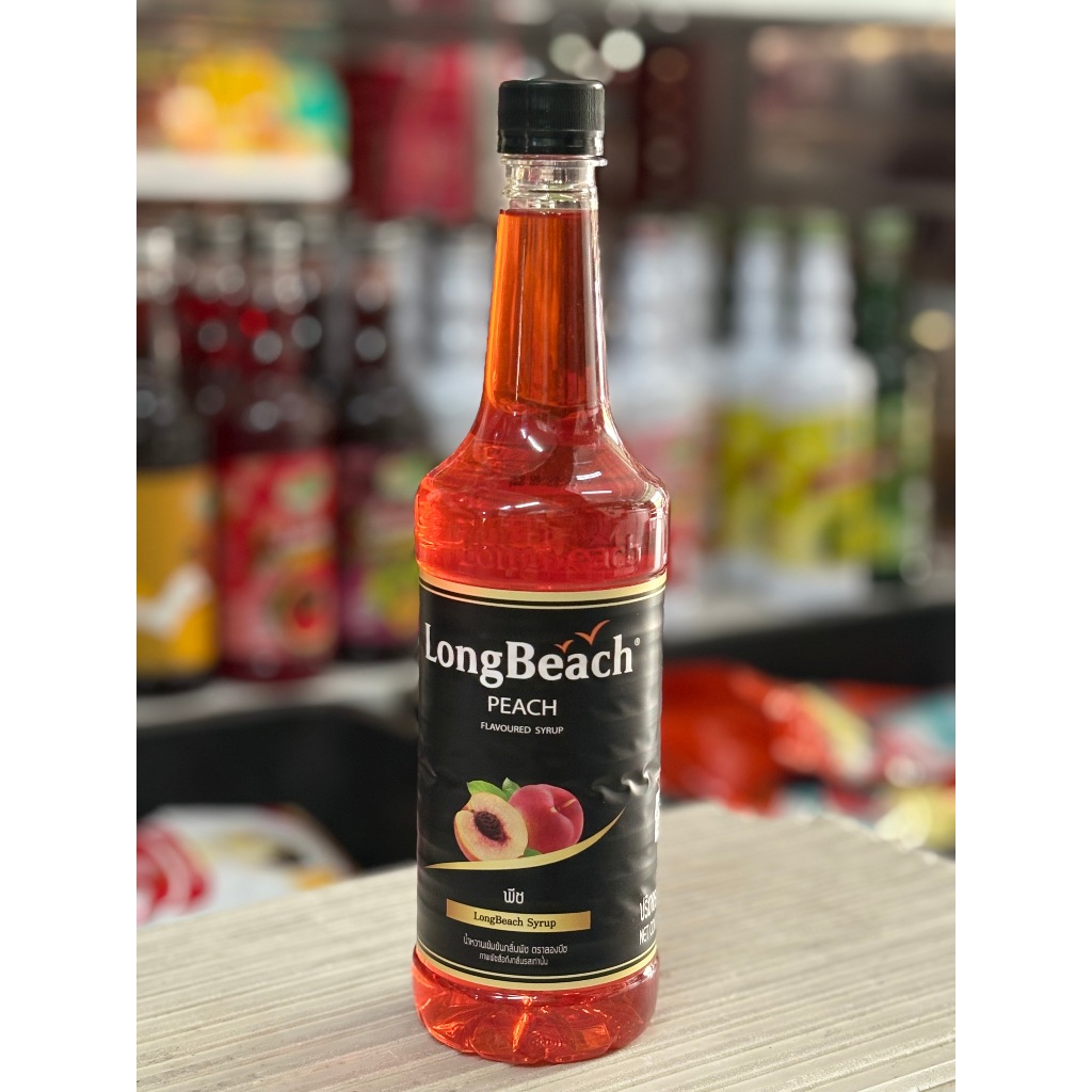 ลองบีชไซรัปพีช ขนาด 740มล. LongBeach Peach Syrup size 740 ml.